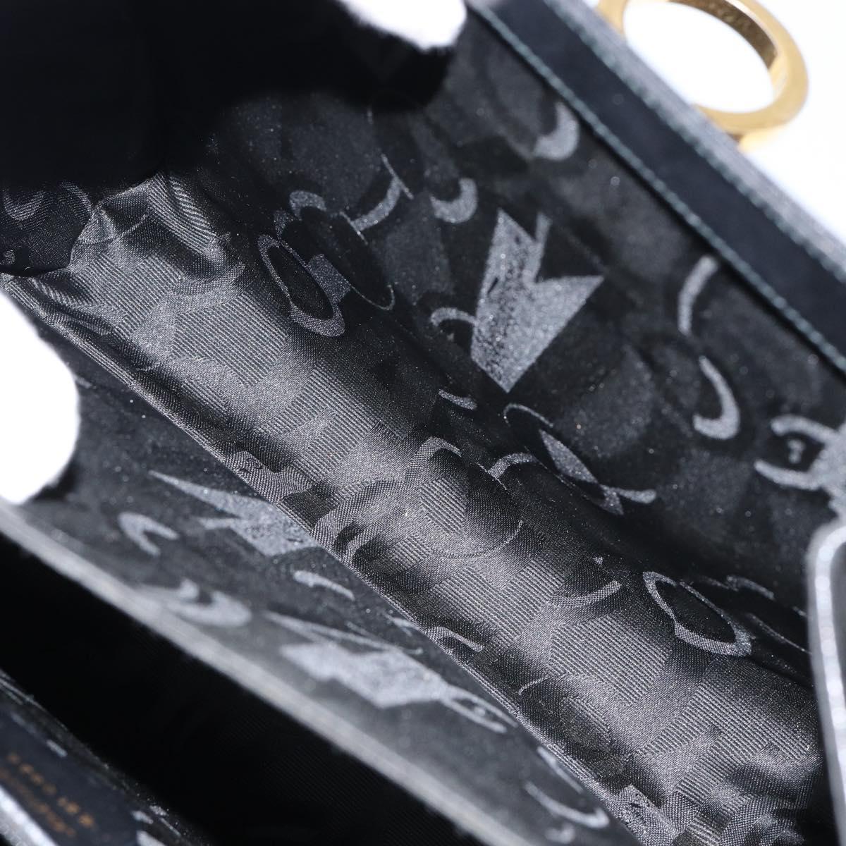 Salvatore Ferragamo Gancini Hand Bag Leather 2way Black Gold Auth 147387