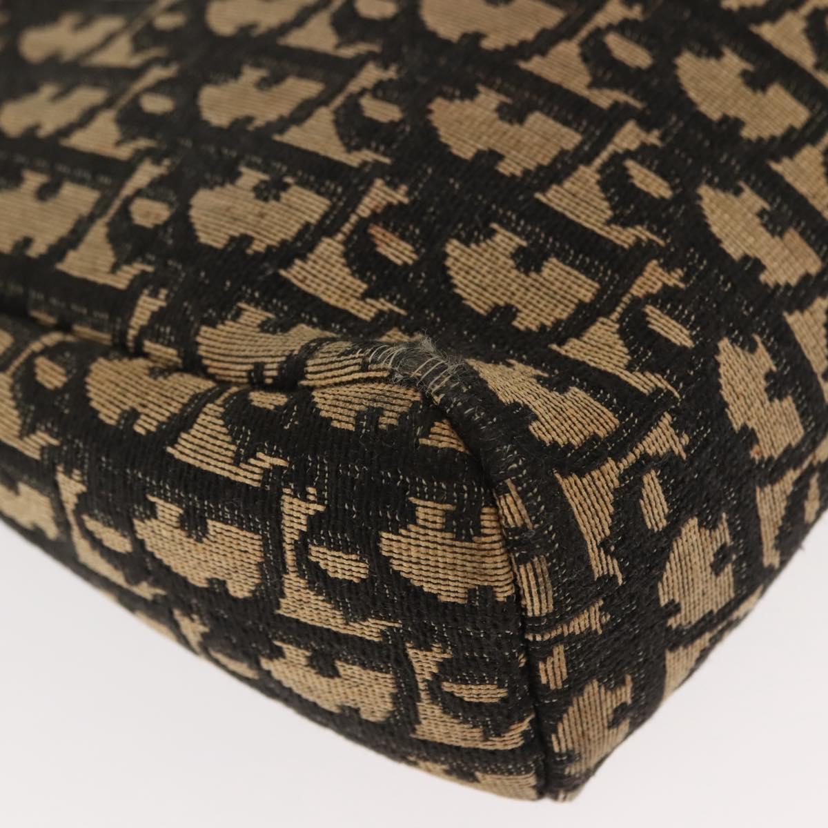 Christian Dior Trotter Canvas Shoulder Bag Navy Gold Auth 147391