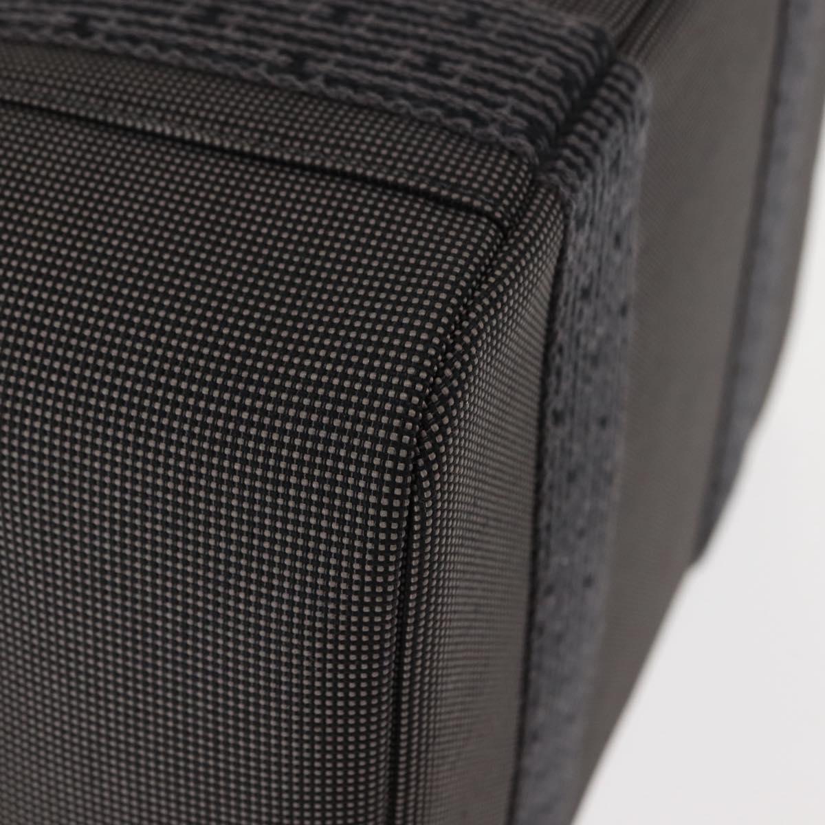 HERMES Vanity Her Line Cosmetic Pouch Canvas Gray Auth 147392