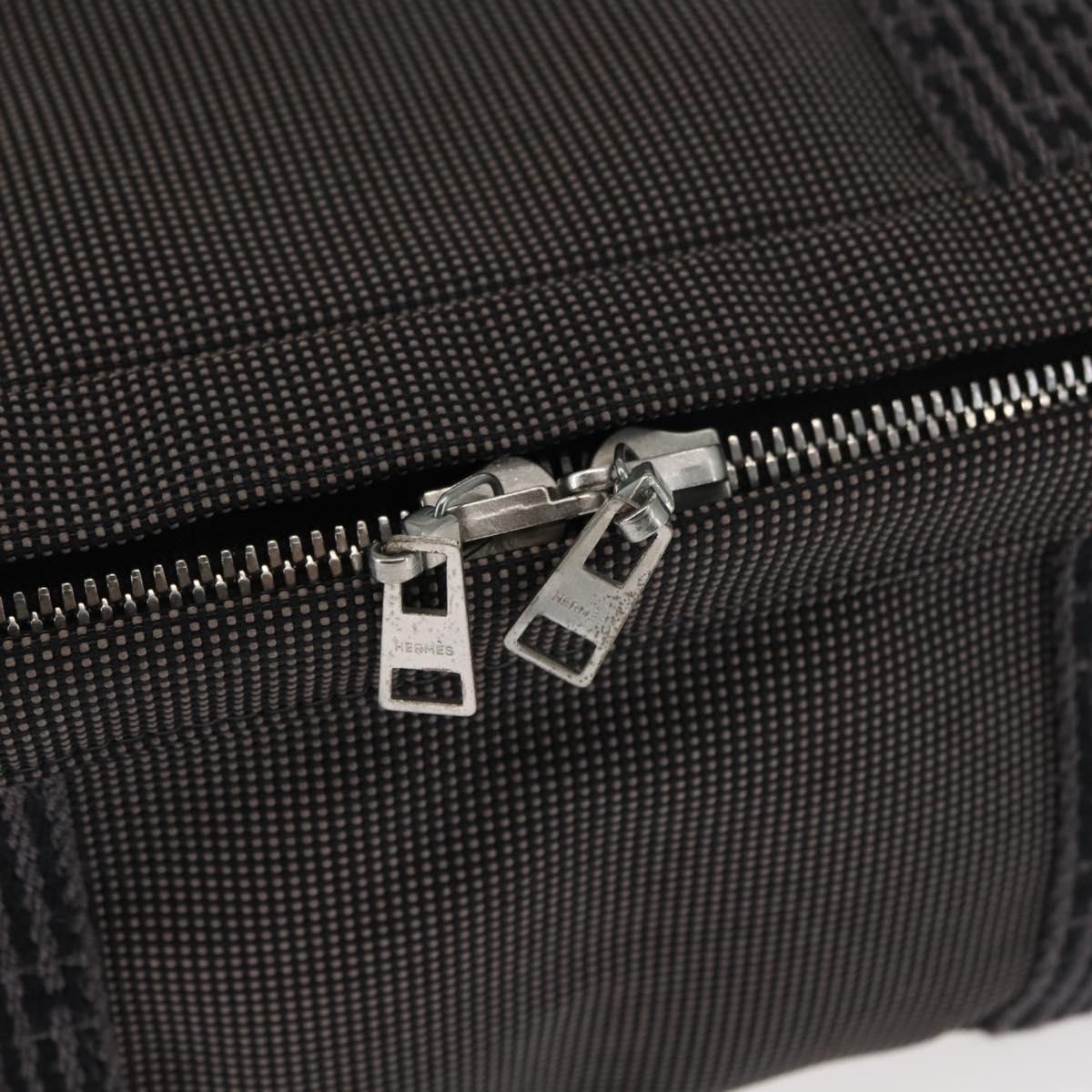 HERMES Vanity Her Line Cosmetic Pouch Canvas Gray Auth 147392