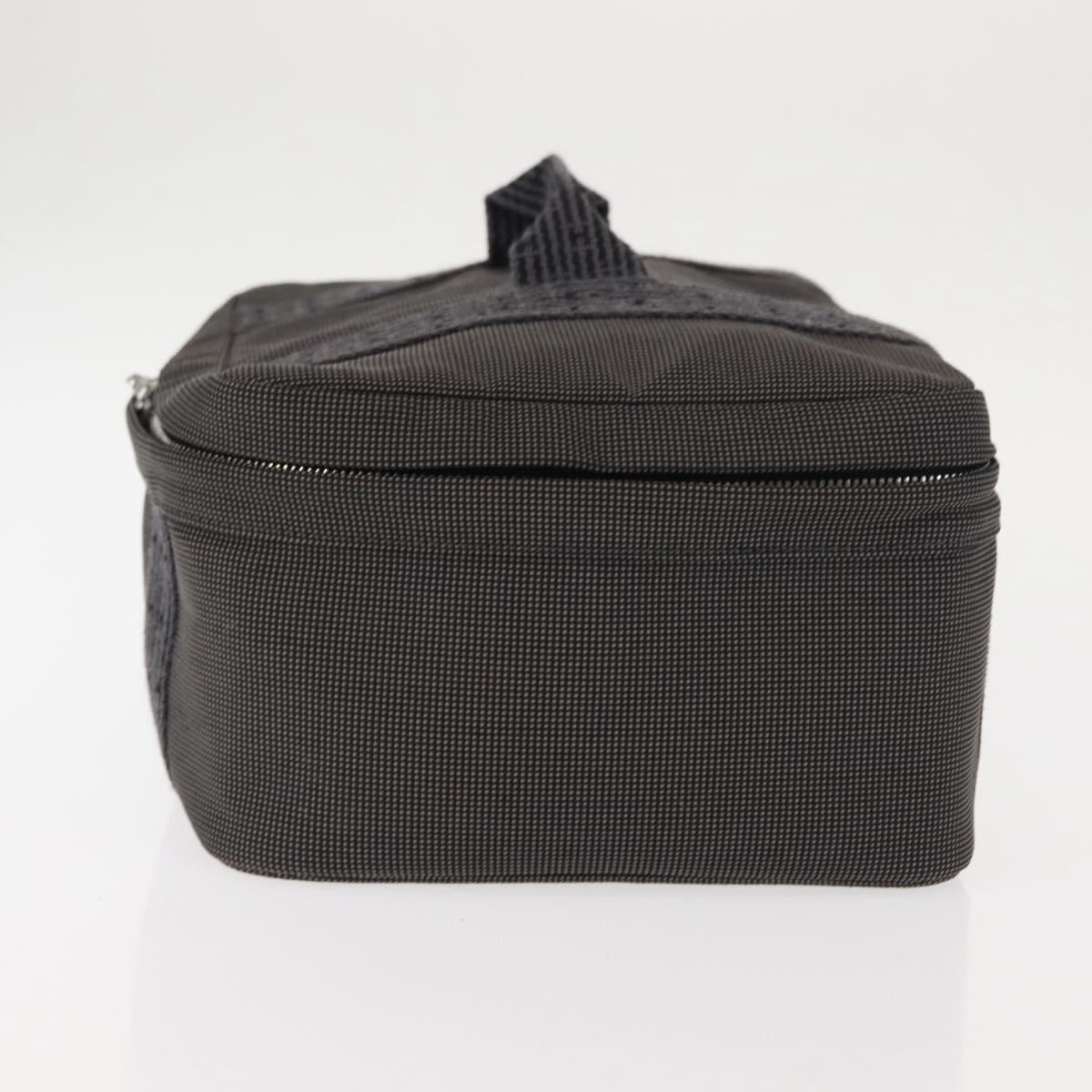 HERMES Vanity Her Line Cosmetic Pouch Canvas Gray Auth 147392