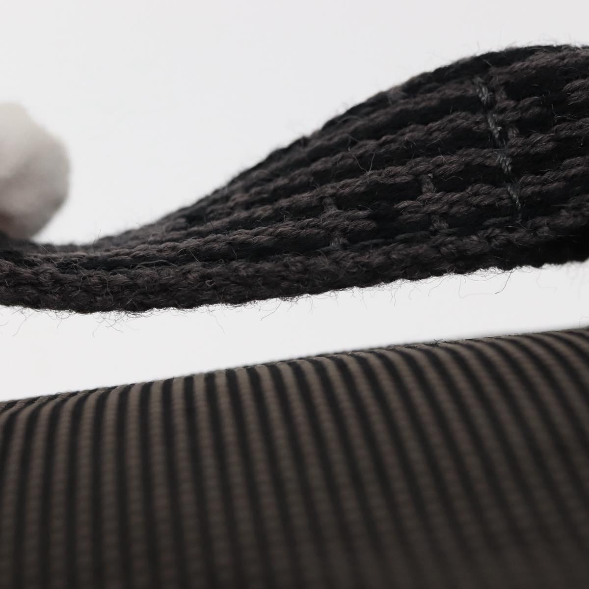 HERMES Vanity Her Line Cosmetic Pouch Canvas Gray Auth 147392