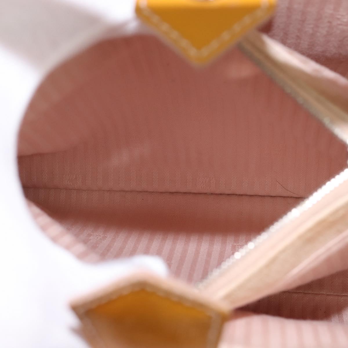 FENDI PETITE 2JOURS Hand Bag Leather Yellow Silver Auth 147396