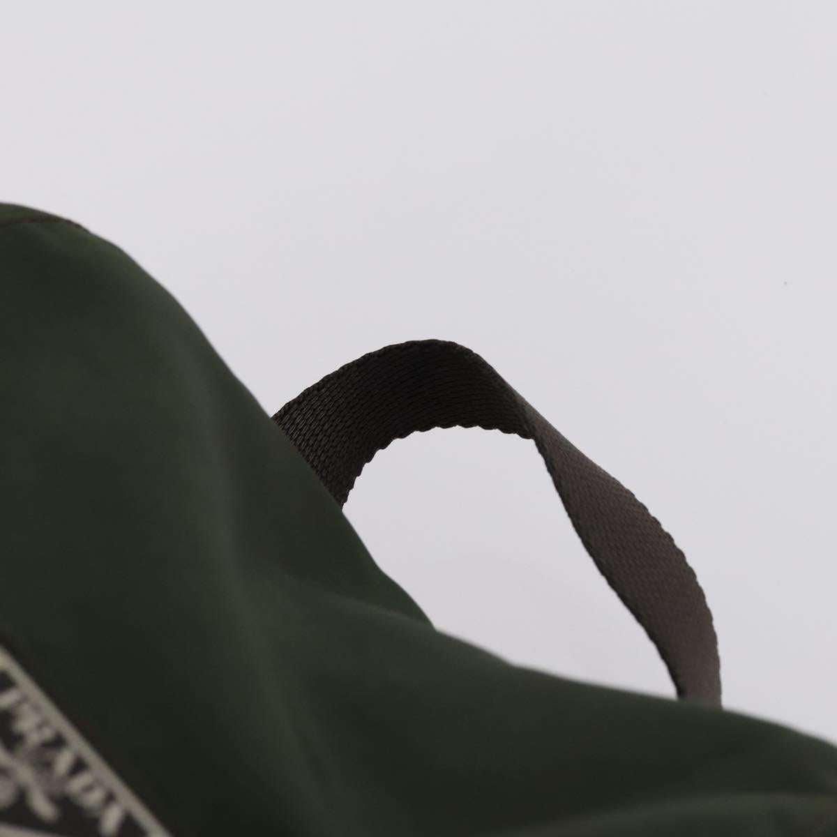 PRADA Backpack Nylon Khaki Silver Auth 147399