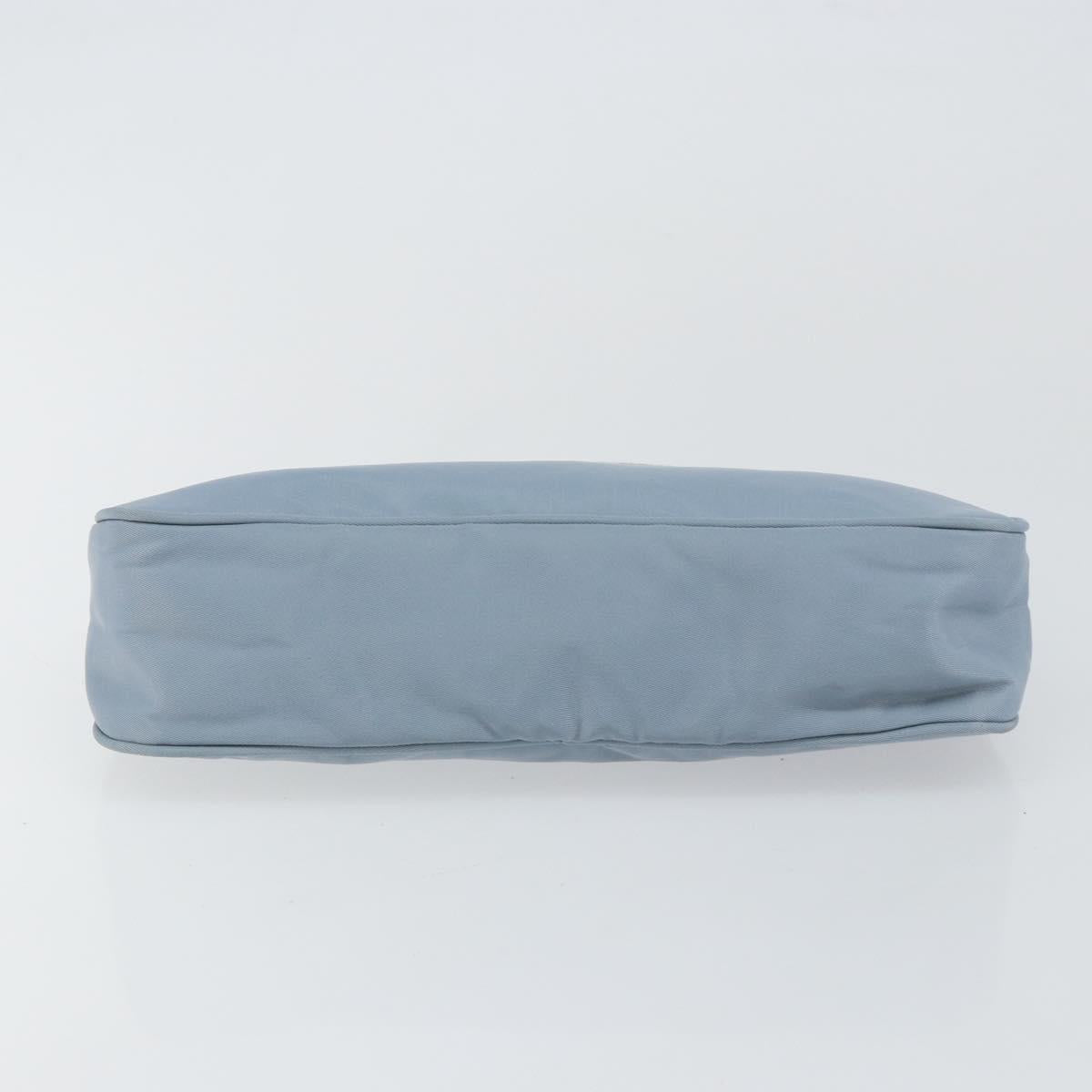 PRADA Accessory Pouch Nylon Light Blue Silver Auth 147400