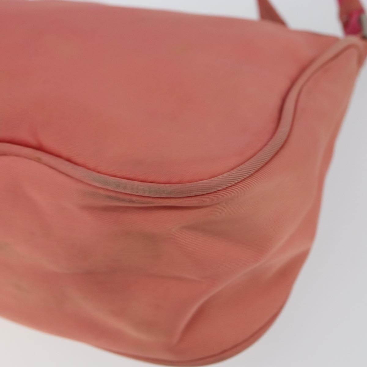 PRADA Accessory Pouch Nylon Pink Silver Auth 147401