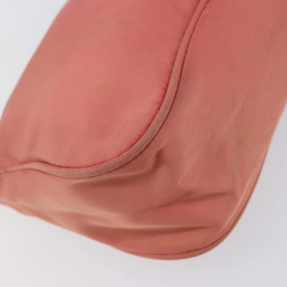 PRADA Accessory Pouch Nylon Pink Silver Auth 147401