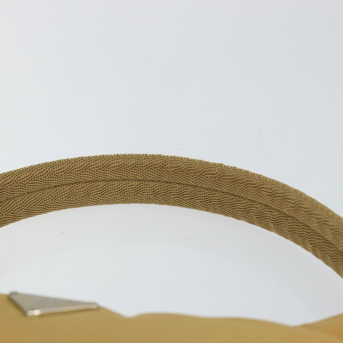 PRADA Accessory Pouch Nylon Beige Silver Auth 147402