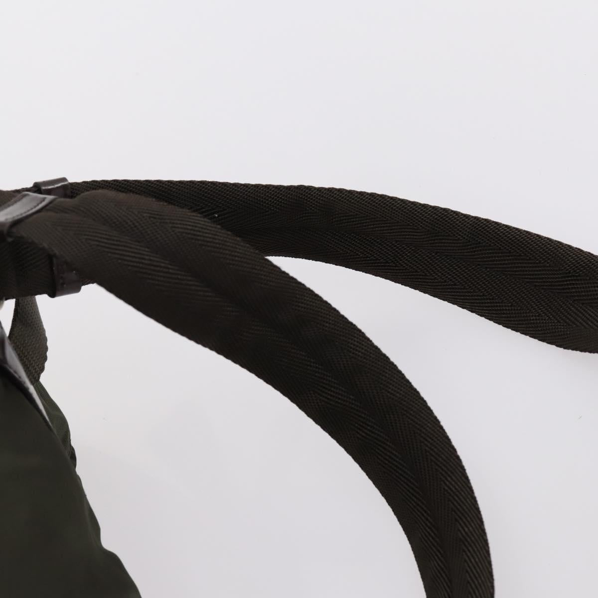 PRADA Backpack Nylon Khaki Silver Auth 147403