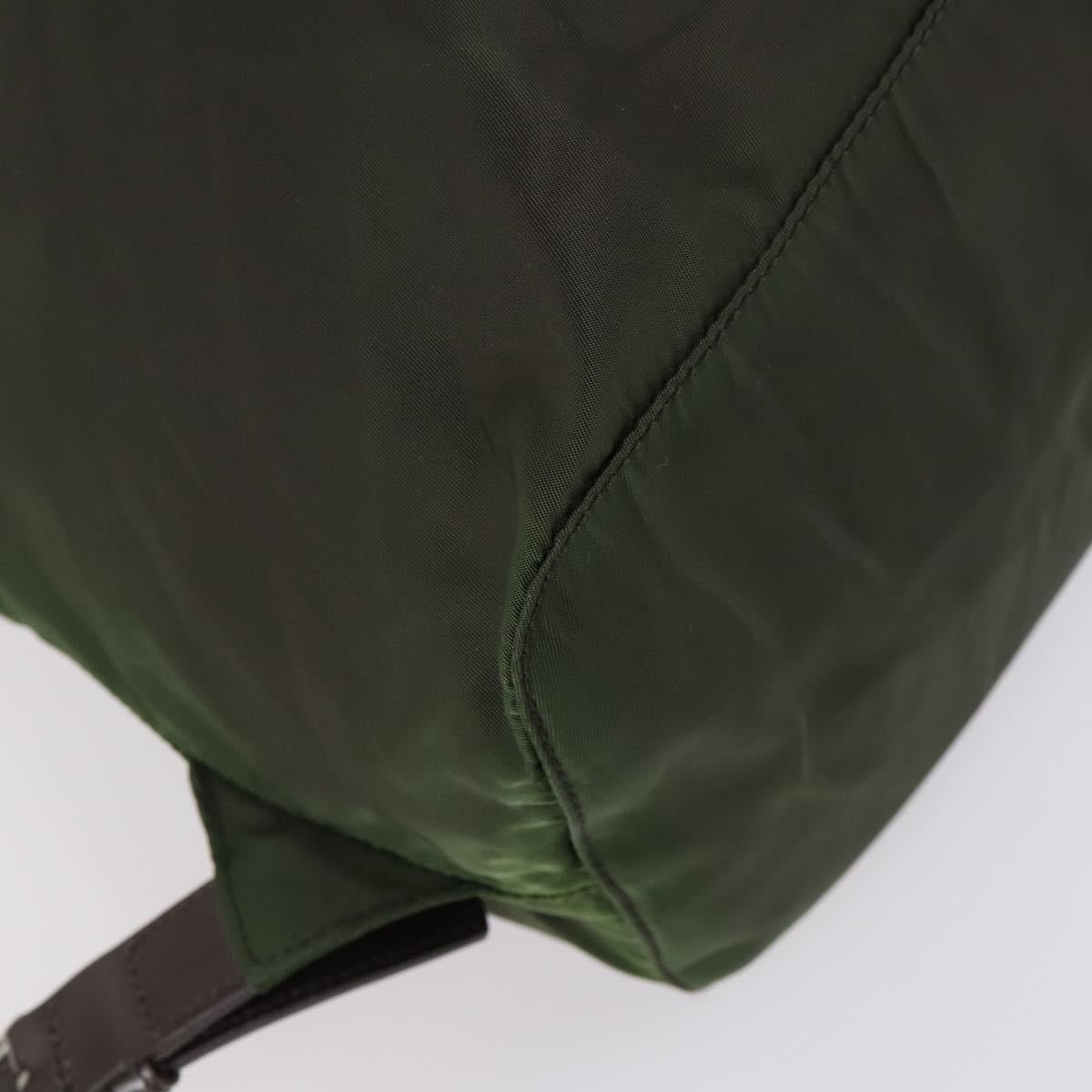 PRADA Backpack Nylon Khaki Silver Auth 147403