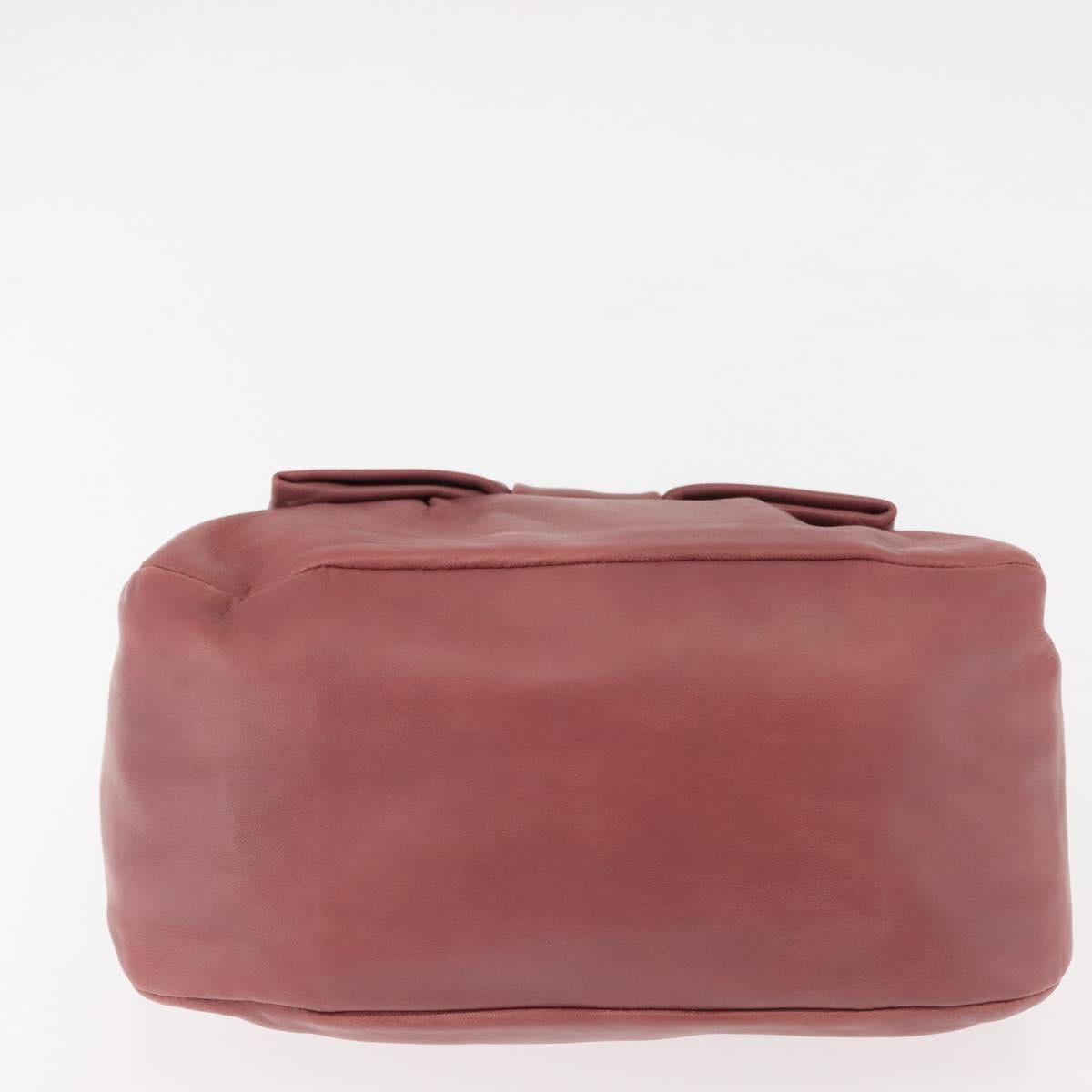 PRADA Shoulder Bag Leather Pink Gold Auth 147407