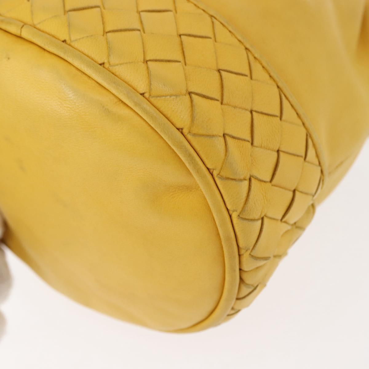 BOTTEGA VENETA INTRECCIATO Shoulder Bag Leather Yellow Auth 147408
