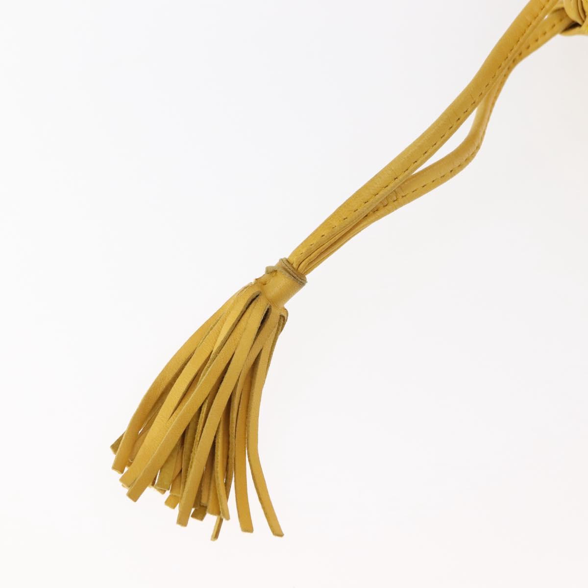 BOTTEGA VENETA INTRECCIATO Shoulder Bag Leather Yellow Auth 147408