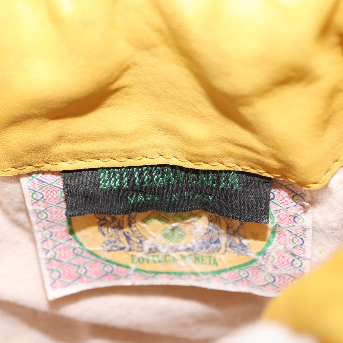 BOTTEGA VENETA INTRECCIATO Shoulder Bag Leather Yellow Auth 147408