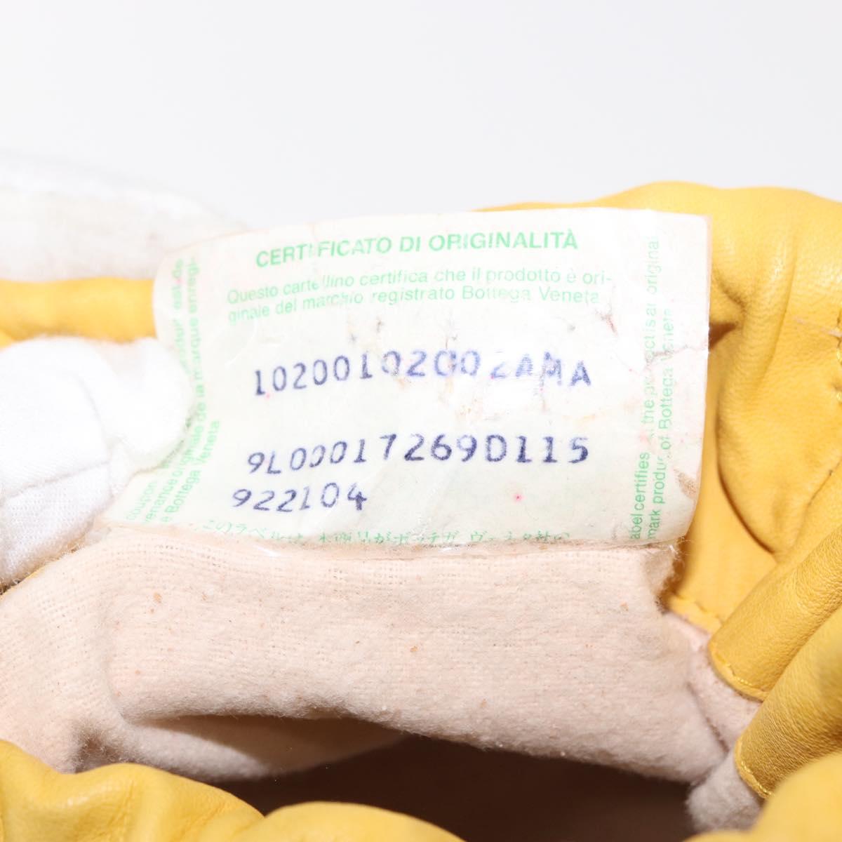 BOTTEGA VENETA INTRECCIATO Shoulder Bag Leather Yellow Auth 147408