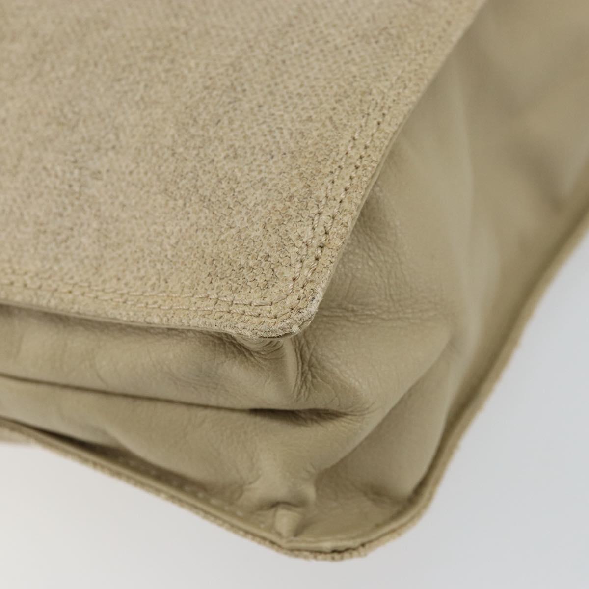 CHANEL Hand Bag Coated Canvas Beige Gold CC Auth 147411