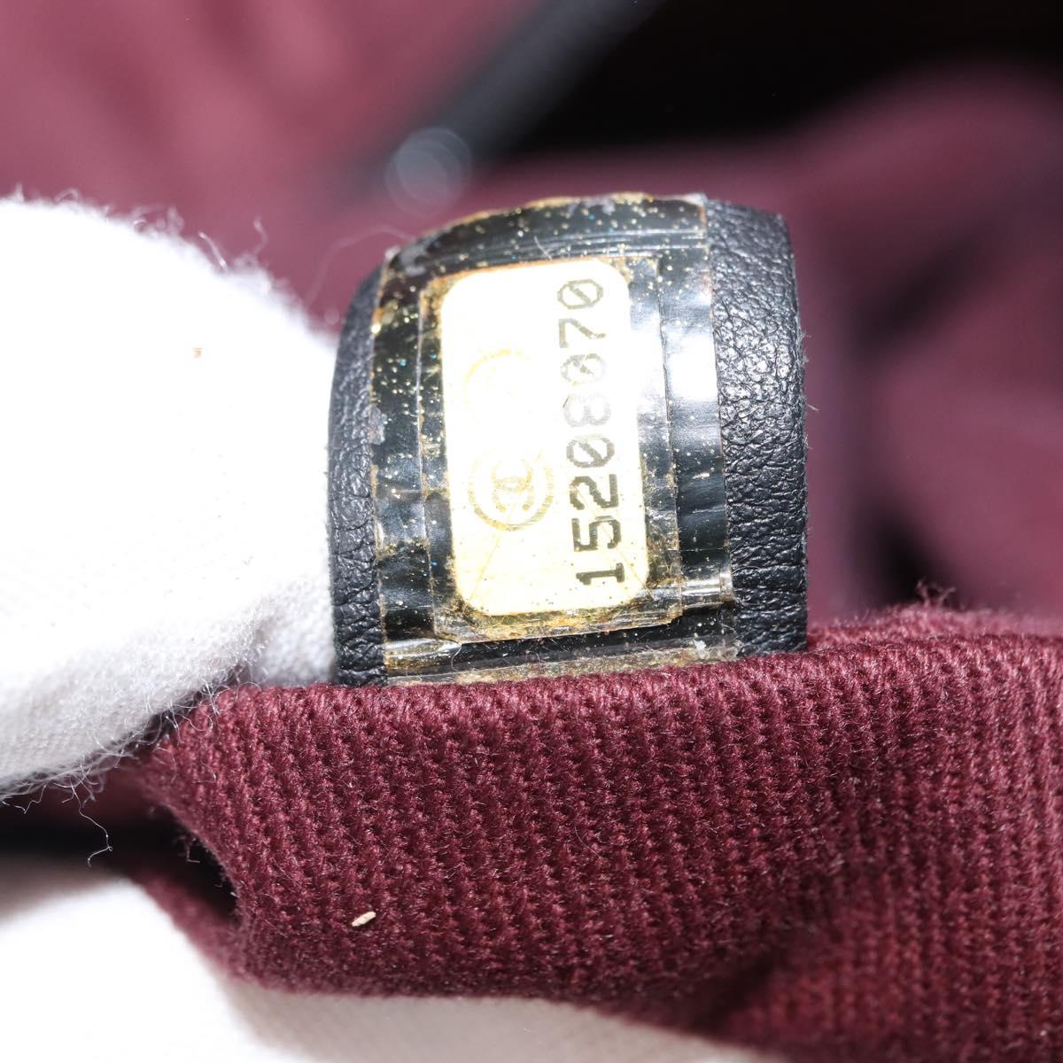 CHANEL Matelasse Hand Bag Nylon 2way Black Silver CC Auth 147417