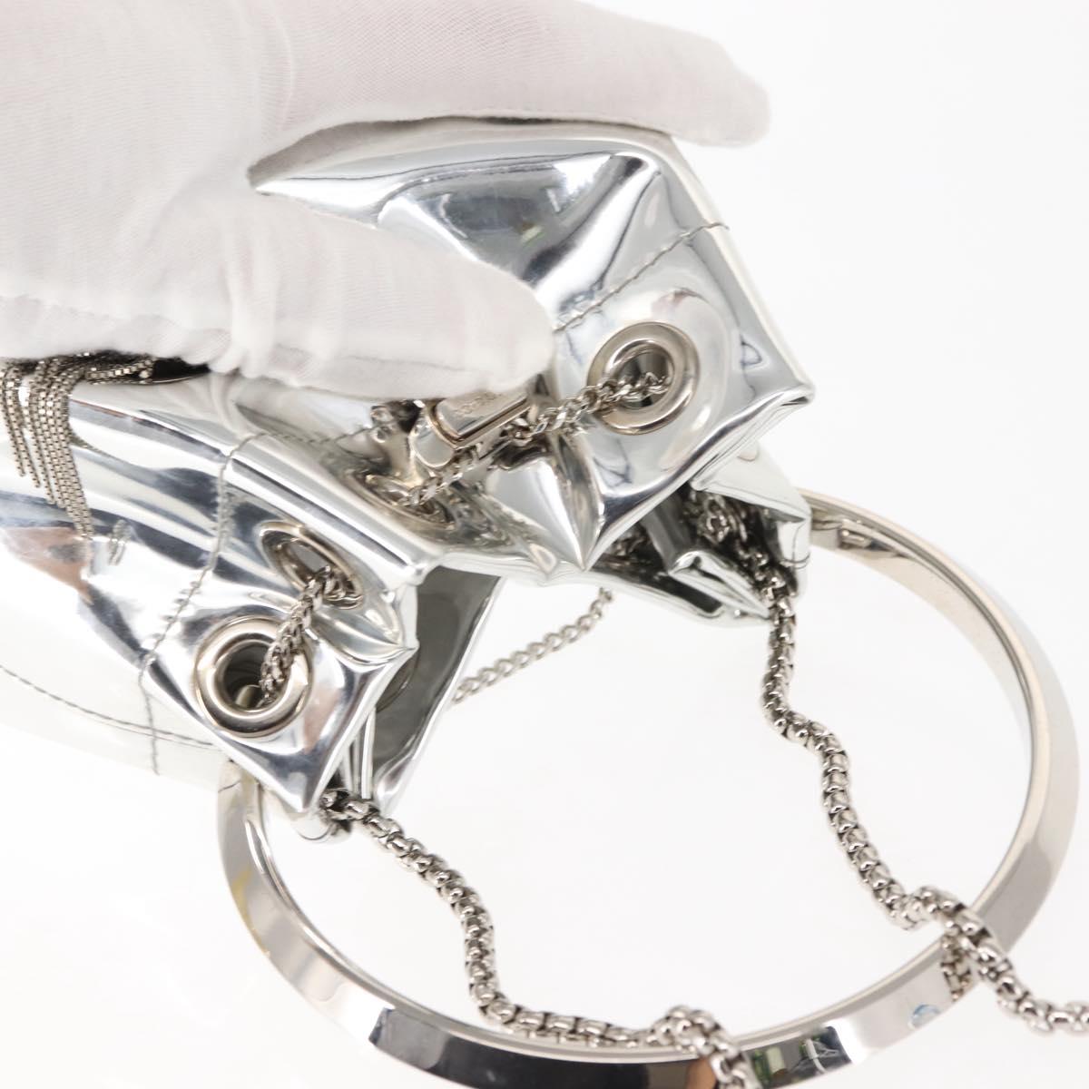 Jimmy Choo Hand Bag Enamel 2way Silver Auth 147418