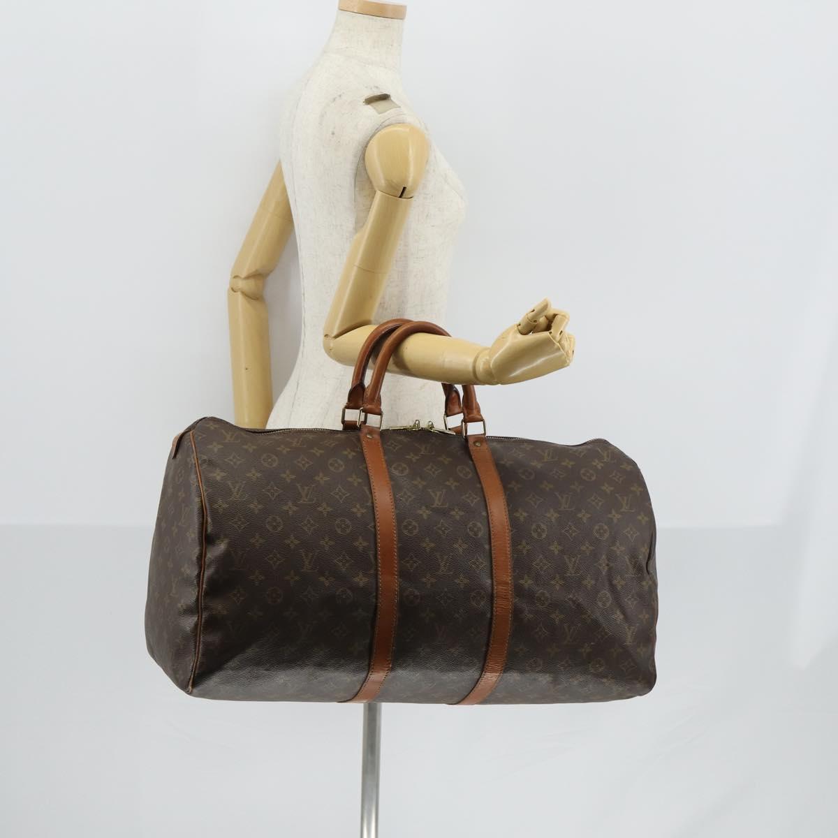 LOUIS VUITTON Monogram Keepall 55 Boston Bag M41424 LV Auth 147452