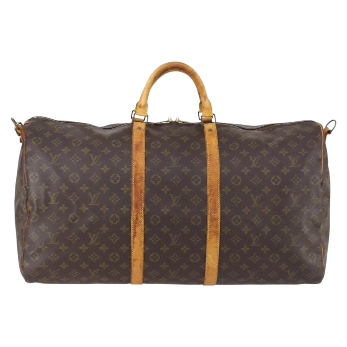 LOUIS VUITTON Monogram Keepall Bandouliere 60 Boston Bag M41412 LV Auth 147453
