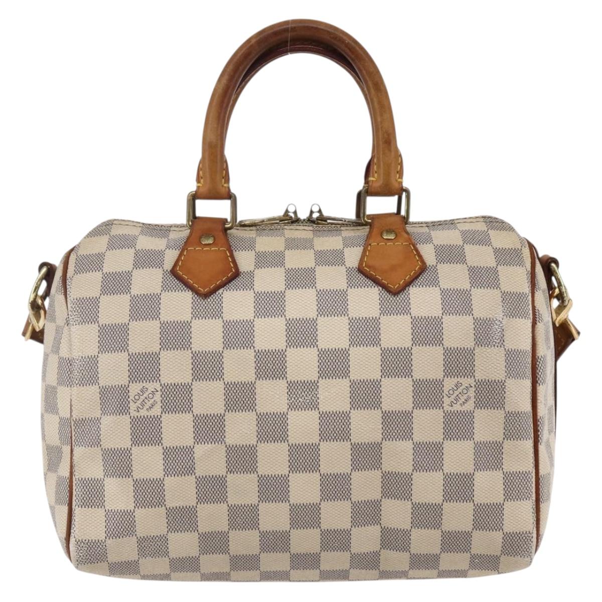 LOUIS VUITTON Damier Azur Speedy Bandouliere 25 Hand Bag N41000 LV Auth 147460