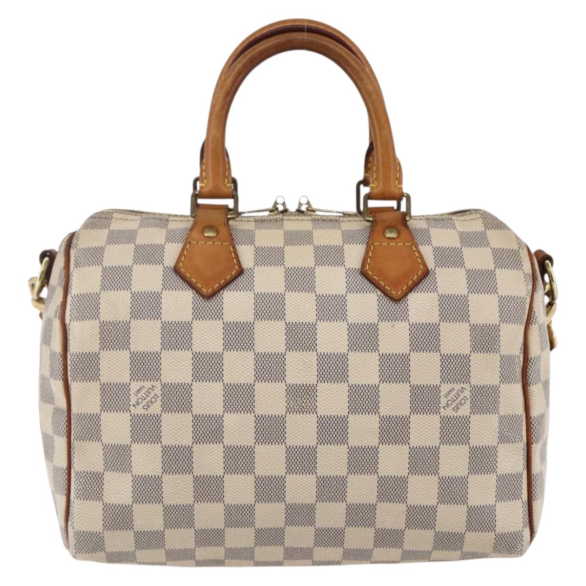 LOUIS VUITTON Damier Azur Speedy Bandouliere 25 Hand Bag N41000 LV Auth 147460