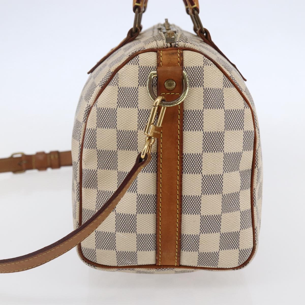 LOUIS VUITTON Damier Azur Speedy Bandouliere 25 Hand Bag N41000 LV Auth 147460