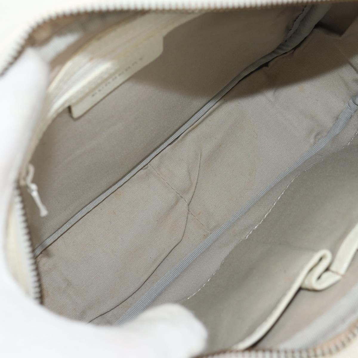 BURBERRY Nova Check Shoulder Bag Canvas Beige White Auth 147476