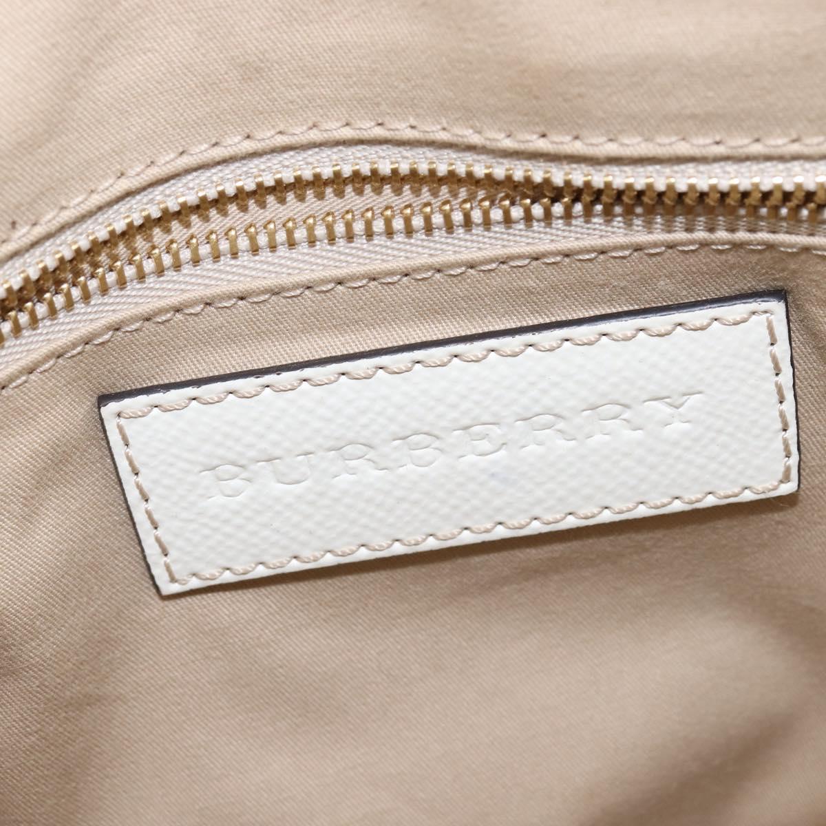 BURBERRY Nova Check Tote Bag PVC Leather 2way Beige Gold Auth 147477