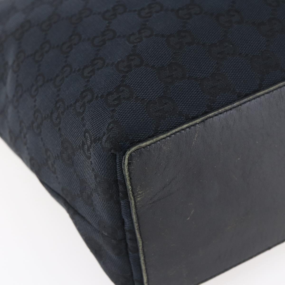 GUCCI GG Canvas Tote Bag Black Silver 31243 Auth 147481