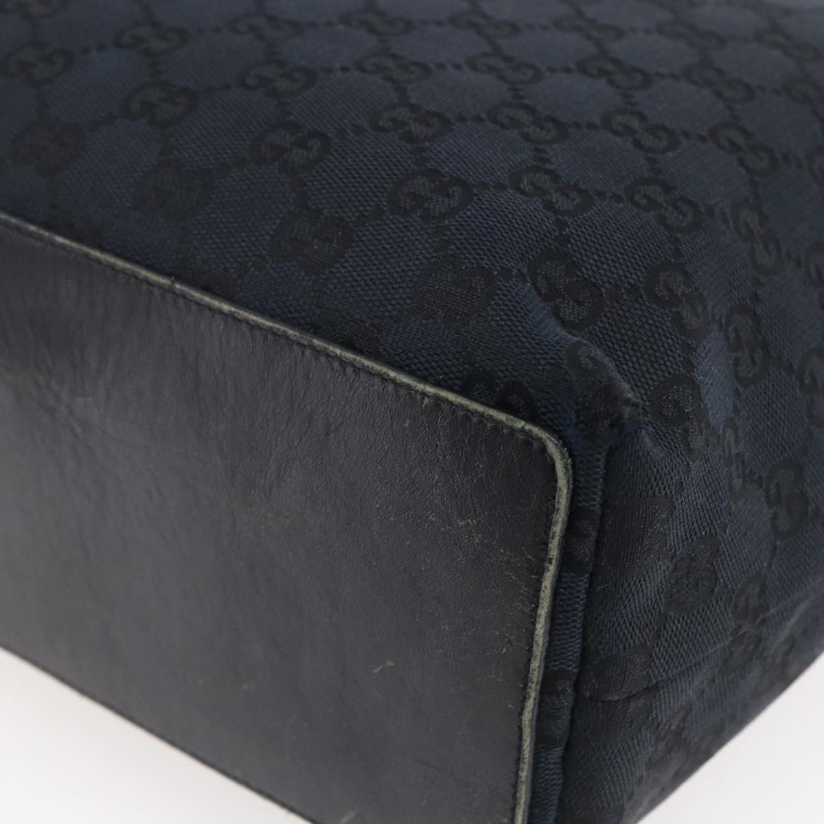 GUCCI GG Canvas Tote Bag Black Silver 31243 Auth 147481