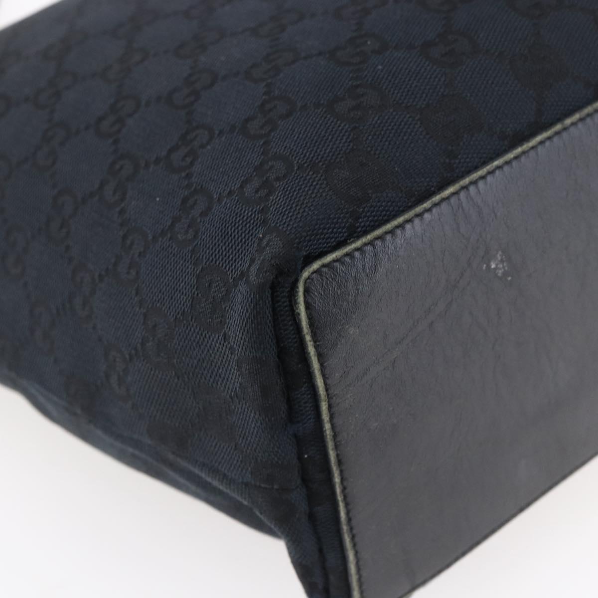 GUCCI GG Canvas Tote Bag Black Silver 31243 Auth 147481