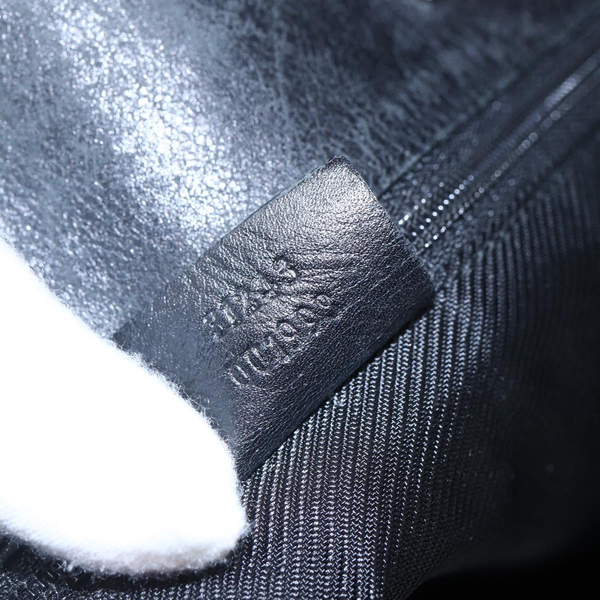 GUCCI GG Canvas Tote Bag Black Silver 31243 Auth 147481