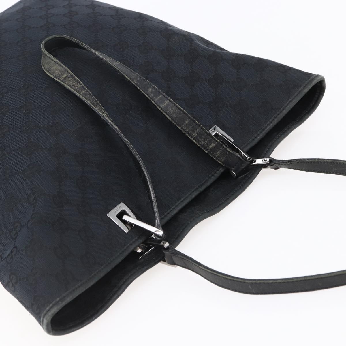 GUCCI GG Canvas Tote Bag Black Silver 31243 Auth 147481
