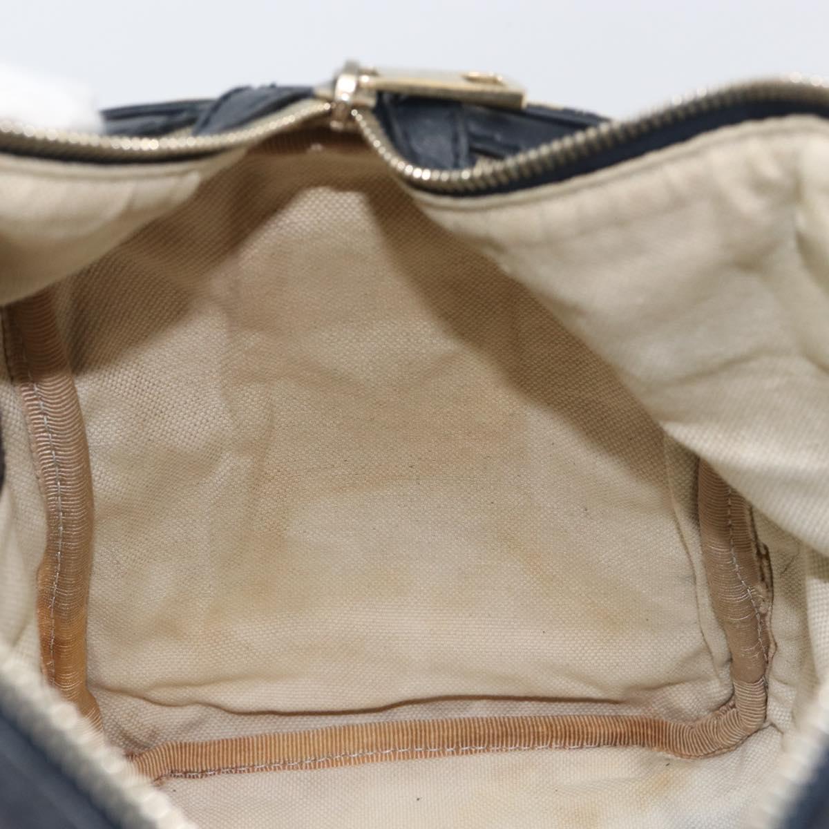 GUCCI GG Canvas Sherry Line Boston Bag 2way Navy Gold 247205 Auth 147483