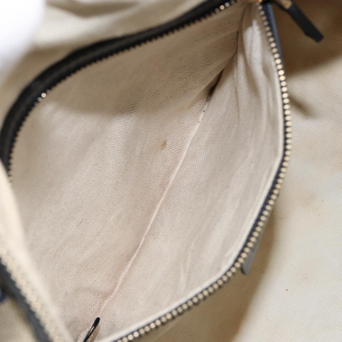 GUCCI GG Canvas Sherry Line Boston Bag 2way Navy Gold 247205 Auth 147483