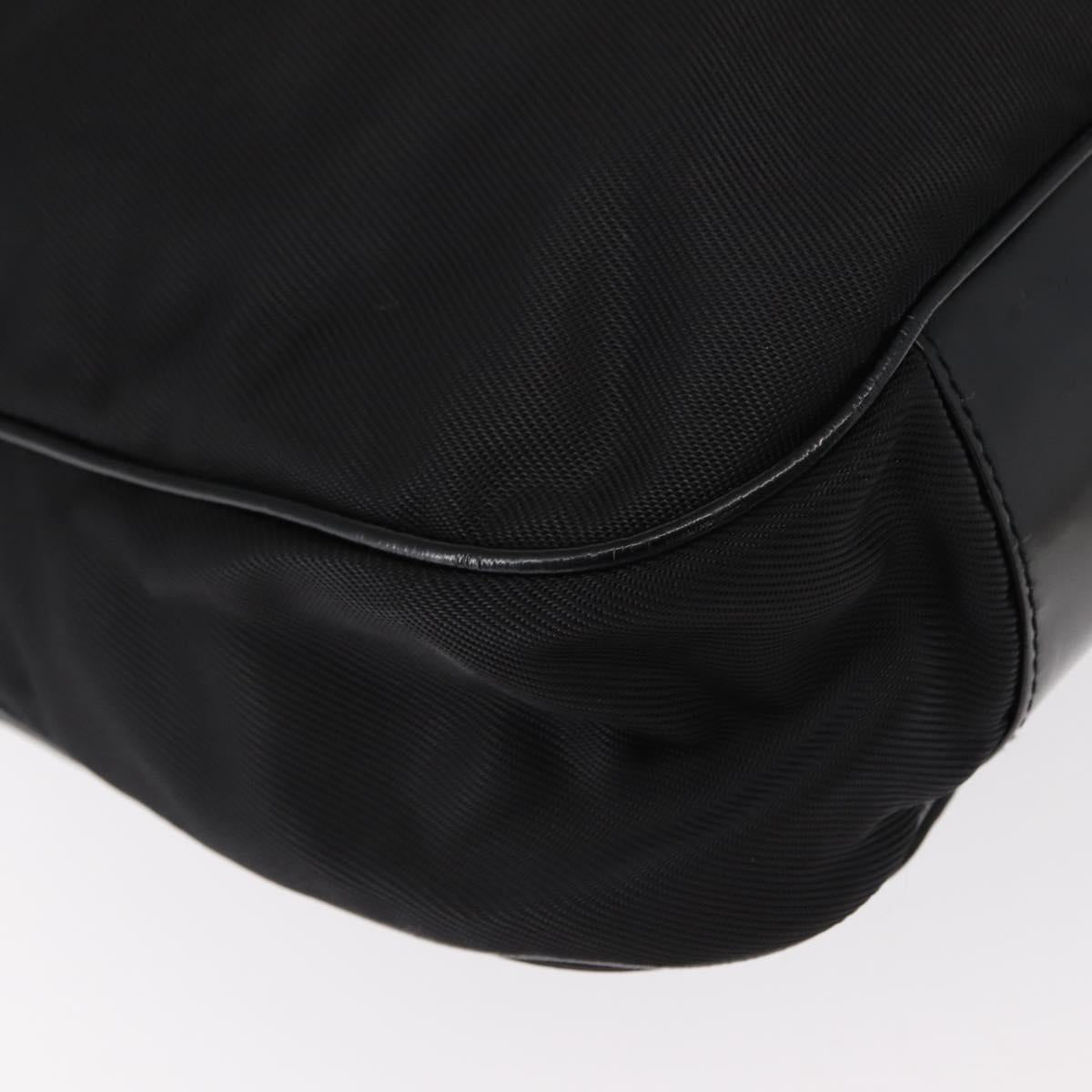 GUCCI Bamboo Hand Bag Nylon 2way Black Silver 001 1998 1577 Auth 147488