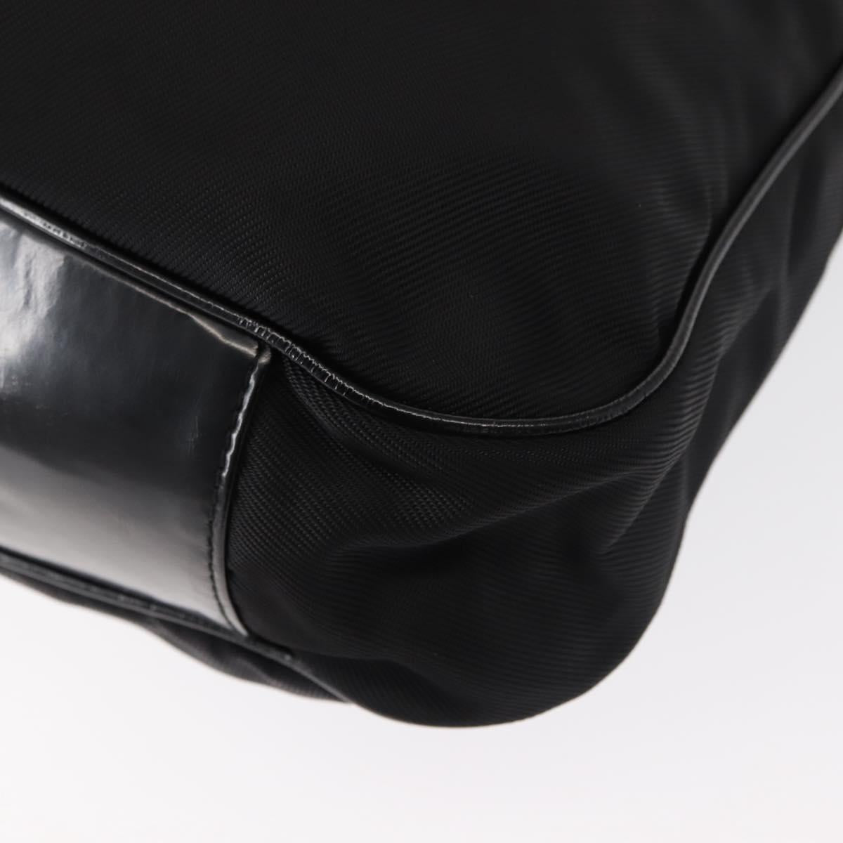 GUCCI Bamboo Hand Bag Nylon 2way Black Silver 001 1998 1577 Auth 147488