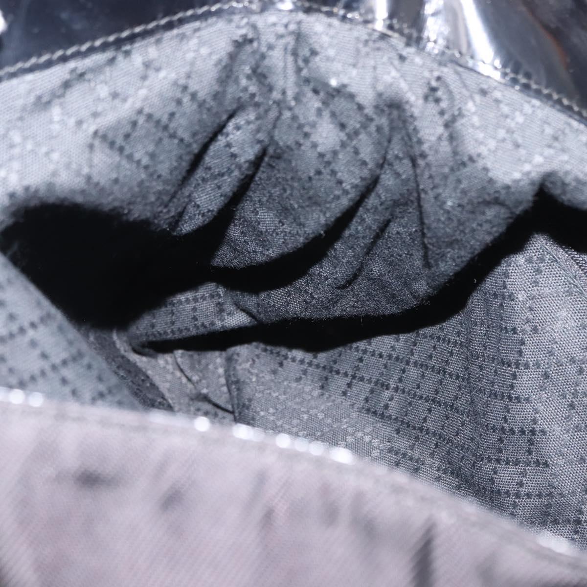 GUCCI Bamboo Hand Bag Nylon 2way Black Silver 001 1998 1577 Auth 147488