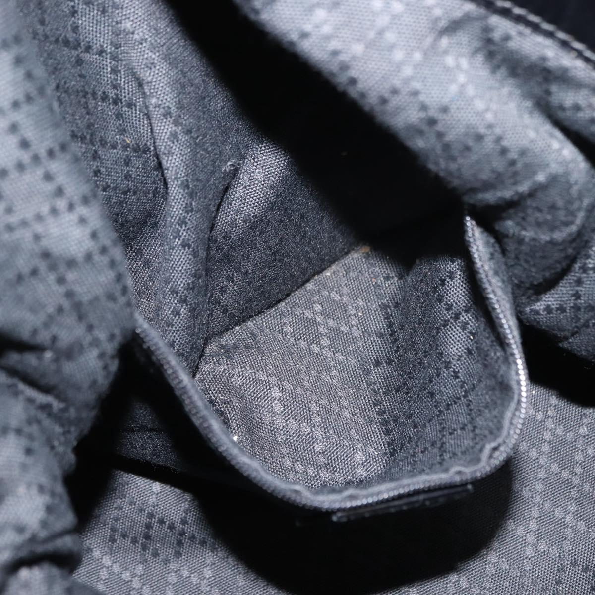 GUCCI Bamboo Hand Bag Nylon 2way Black Silver 001 1998 1577 Auth 147488