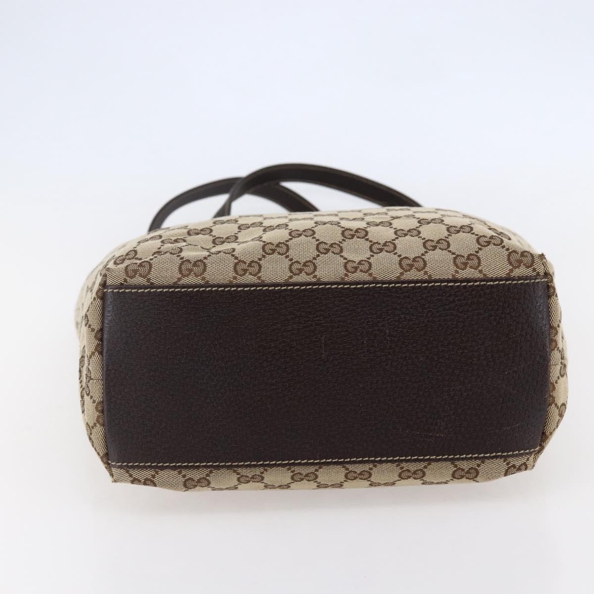 GUCCI GG Canvas Tote Bag Beige Gold 153009 Auth 147489