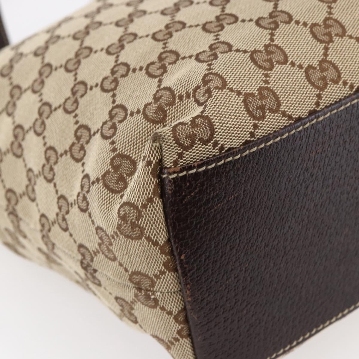 GUCCI GG Canvas Tote Bag Beige Gold 153009 Auth 147489