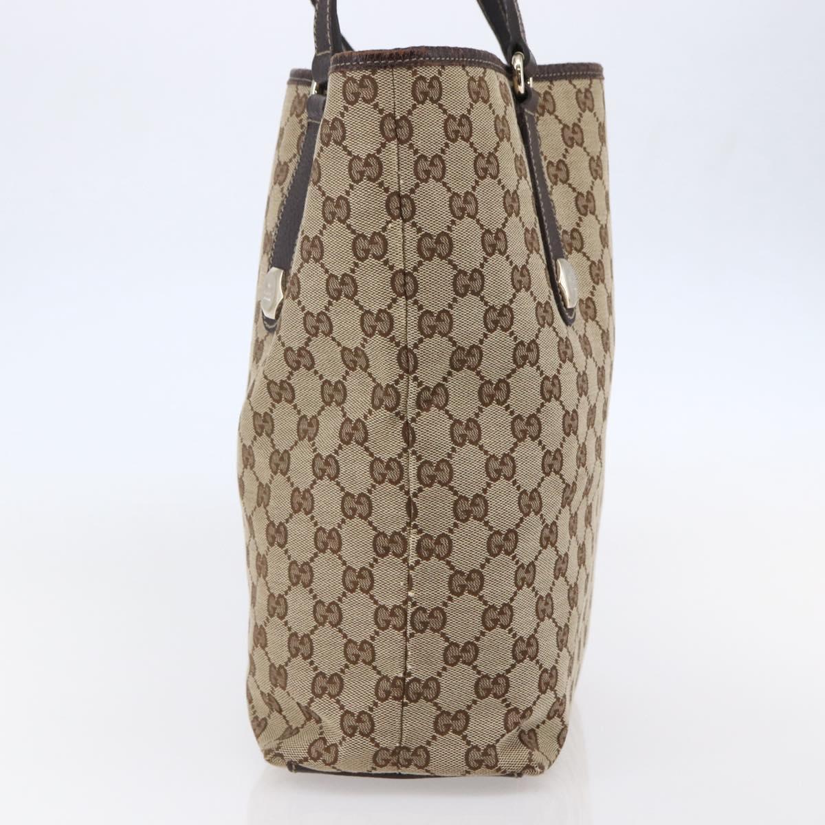 GUCCI GG Canvas Tote Bag Beige Gold 153009 Auth 147489