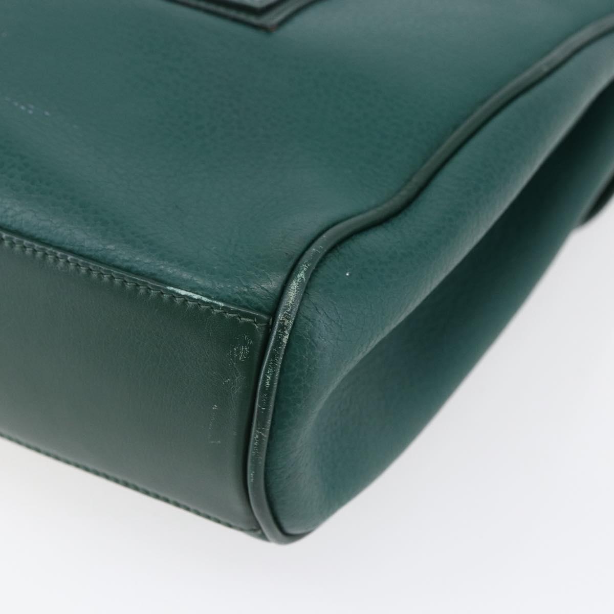 GUCCI Shoulder Bag Leather Green Gold 001 115 1199 Auth 147490