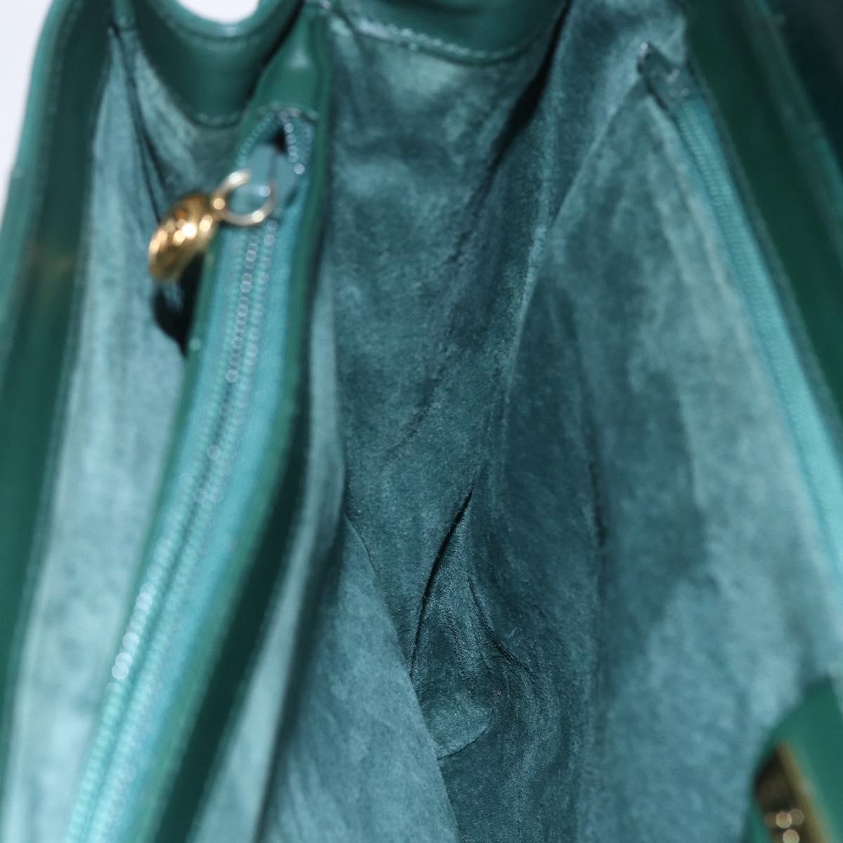 GUCCI Shoulder Bag Leather Green Gold 001 115 1199 Auth 147490