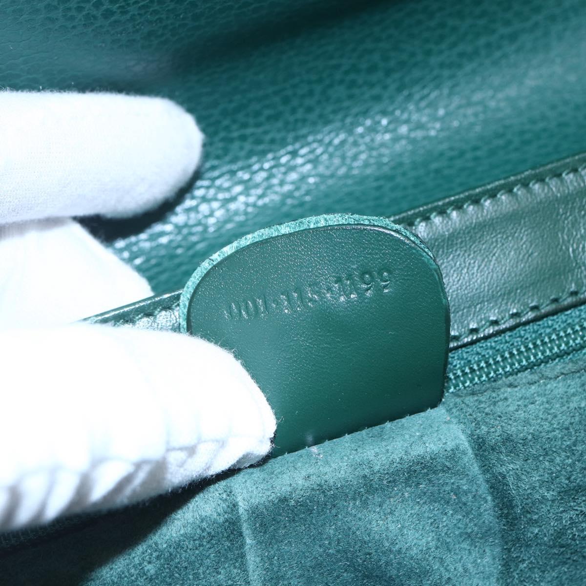 GUCCI Shoulder Bag Leather Green Gold 001 115 1199 Auth 147490