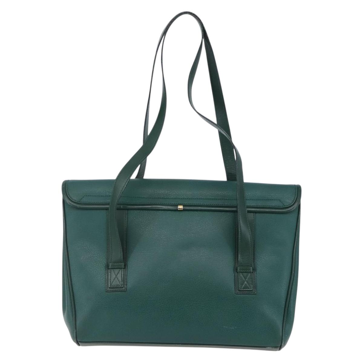 GUCCI Shoulder Bag Leather Green Gold 001 115 1199 Auth 147490