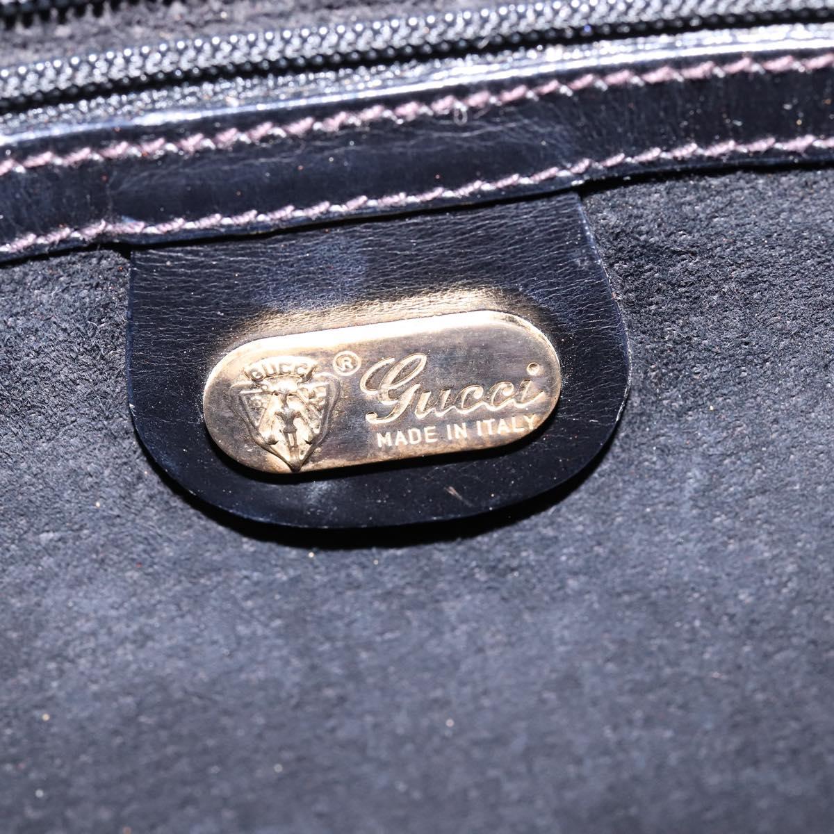 GUCCI Web Sherry Line Bag Leather Black Gold Red 001 406 0552 Auth 147492