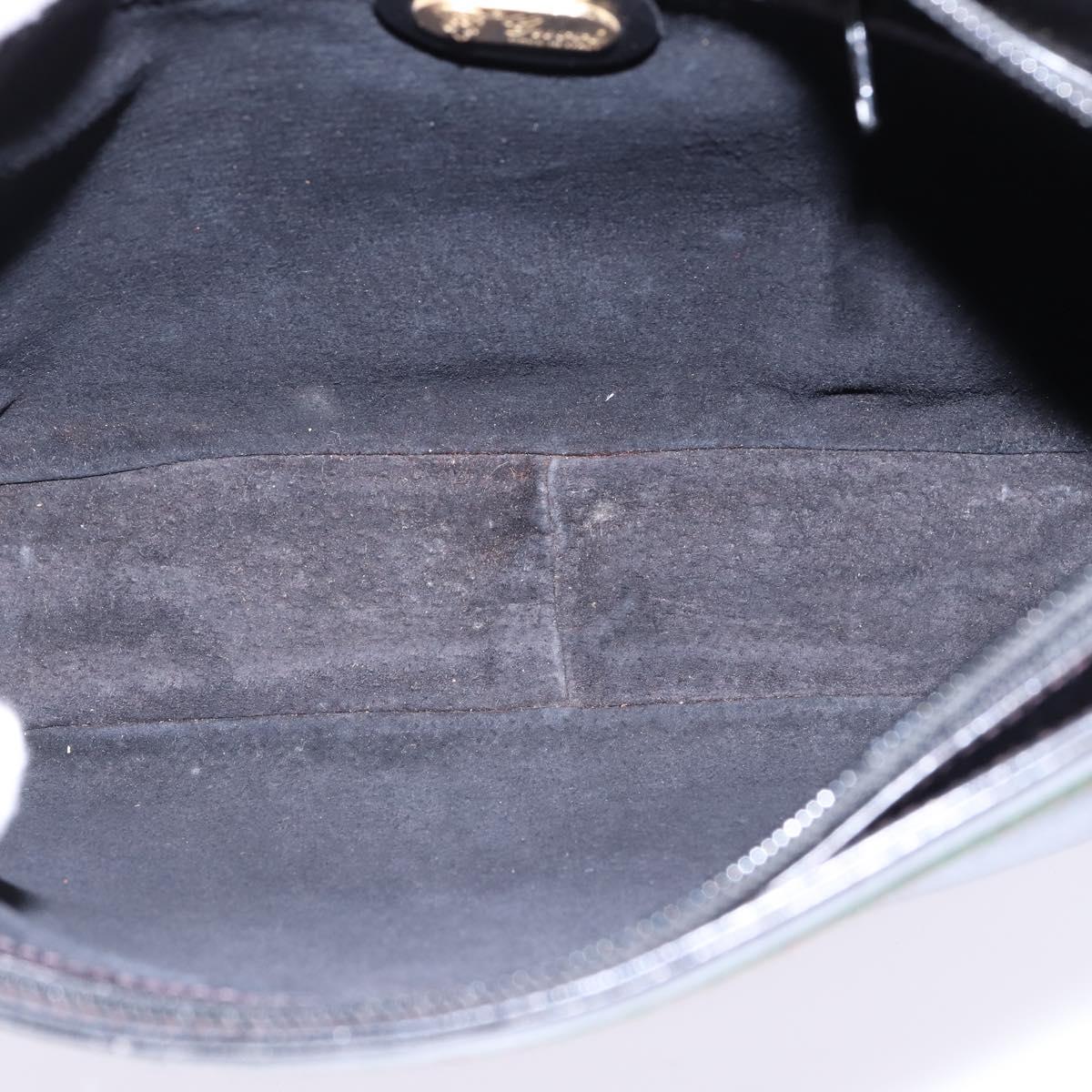 GUCCI Web Sherry Line Bag Leather Black Gold Red 001 406 0552 Auth 147492