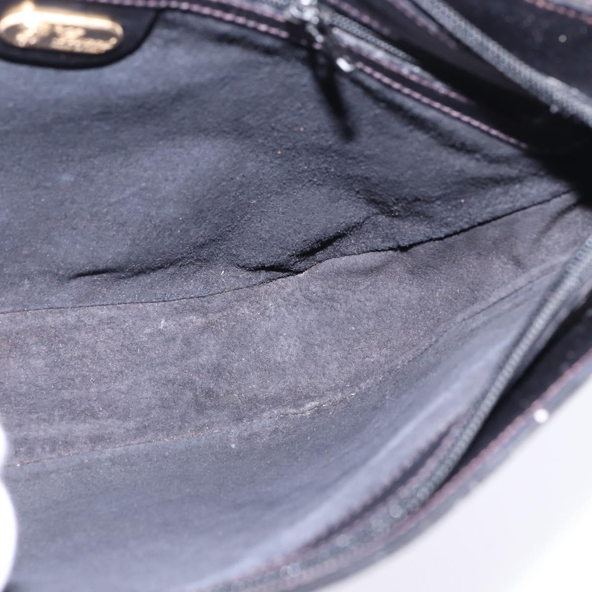 GUCCI Web Sherry Line Bag Leather Black Gold Red 001 406 0552 Auth 147492